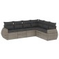 vidaXL Set de muebles de jardín 6 pzas y cojines ratán sintético gris vidaXL Set de muebles de jardín 6 pzas y cojines ratán sintético gris