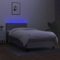 vidaXL Cama box spring con colchón tela y LED gris claro 80x200 cm vidaXL Cama box spring con colchón tela y LED gris claro 80x200 cm