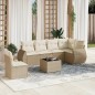 vidaXL Set sofás de jardín 7 piezas y cojines ratán sintético beige vidaXL Set sofás de jardín 7 piezas y cojines ratán sintético beige