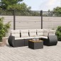 vidaXL Set de sofás de jardín 6 piezas y cojines ratán sintético negro vidaXL Set de sofás de jardín 6 piezas y cojines ratán sintético negro