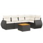 vidaXL Set de sofás de jardín 6 piezas y cojines ratán sintético negro vidaXL Set de sofás de jardín 6 piezas y cojines ratán sintético negro