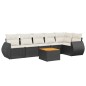 vidaXL Set de comedor de jardín 7 pzas y cojines ratán sintético negro vidaXL Set de comedor de jardín 7 pzas y cojines ratán sintético negro
