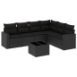 vidaXL Set de comedor de jardín 7 pzas y cojines ratán sintético negro vidaXL Set de comedor de jardín 7 pzas y cojines ratán sintético negro
