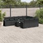 vidaXL Set de sofás de jardín 11 pzas y cojines ratán sintético negro vidaXL Set de sofás de jardín 11 pzas y cojines ratán sintético negro