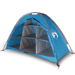 vidaXL Tienda de almacenaje 9 compartimentos tafetán azul 125x50x68cm