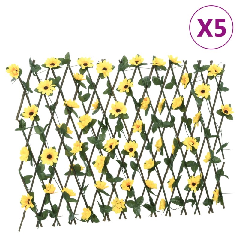 vidaXL Enrejado expansible hiedra artificial amarillo 5 uds 180x60 cm vidaXL Enrejado expansible hiedra artificial amarillo 5 uds 180x60 cm