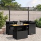 vidaXL Set de muebles de jardín 5 pzas y cojines ratán sintético negro vidaXL Set de muebles de jardín 5 pzas y cojines ratán sintético negro
