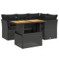 vidaXL Set de muebles de jardín 5 pzas y cojines ratán sintético negro vidaXL Set de muebles de jardín 5 pzas y cojines ratán sintético negro