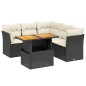 vidaXL Set de muebles de jardín 5 pzas y cojines ratán sintético negro vidaXL Set de muebles de jardín 5 pzas y cojines ratán sintético negro