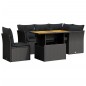 vidaXL Set de muebles de jardín 5 pzas y cojines ratán sintético negro vidaXL Set de muebles de jardín 5 pzas y cojines ratán sintético negro