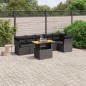 vidaXL Set de comedor de jardín 7 pzas y cojines ratán sintético negro vidaXL Set de comedor de jardín 7 pzas y cojines ratán sintético negro