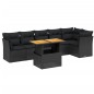 vidaXL Set de comedor de jardín 7 pzas y cojines ratán sintético negro vidaXL Set de comedor de jardín 7 pzas y cojines ratán sintético negro