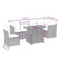 vidaXL Set de comedor de jardín 7 pzas y cojines ratán sintético negro