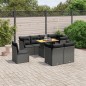 vidaXL Set de sofás de jardín 8 piezas y cojines ratán sintético negro vidaXL Set de sofás de jardín 8 piezas y cojines ratán sintético negro