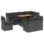 vidaXL Set de sofás de jardín 8 piezas y cojines ratán sintético negro vidaXL Set de sofás de jardín 8 piezas y cojines ratán sintético negro