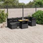 vidaXL Set de sofás de jardín 8 piezas y cojines ratán sintético negro vidaXL Set de sofás de jardín 8 piezas y cojines ratán sintético negro