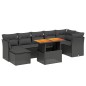 vidaXL Set de sofás de jardín 8 piezas y cojines ratán sintético negro vidaXL Set de sofás de jardín 8 piezas y cojines ratán sintético negro