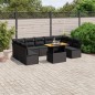vidaXL Set de sofás de jardín 10 pzas cojines ratán sintético negro vidaXL Set de sofás de jardín 10 pzas cojines ratán sintético negro