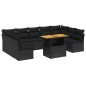 vidaXL Set de sofás de jardín 10 pzas cojines ratán sintético negro vidaXL Set de sofás de jardín 10 pzas cojines ratán sintético negro