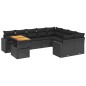 vidaXL Set de sofás de jardín 10 pzas cojines ratán sintético negro vidaXL Set de sofás de jardín 10 pzas cojines ratán sintético negro