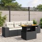 vidaXL Set de muebles de jardín 5 pzas y cojines ratán sintético negro vidaXL Set de muebles de jardín 5 pzas y cojines ratán sintético negro