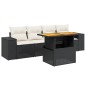 vidaXL Set de muebles de jardín 5 pzas y cojines ratán sintético negro vidaXL Set de muebles de jardín 5 pzas y cojines ratán sintético negro