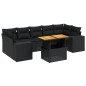 vidaXL Set de sofás de jardín 8 piezas y cojines ratán sintético negro vidaXL Set de sofás de jardín 8 piezas y cojines ratán sintético negro