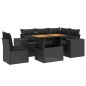 vidaXL Set de sofás de jardín 6 piezas y cojines ratán sintético negro vidaXL Set de sofás de jardín 6 piezas y cojines ratán sintético negro