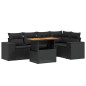 vidaXL Set de sofás de jardín 6 piezas y cojines ratán sintético negro vidaXL Set de sofás de jardín 6 piezas y cojines ratán sintético negro