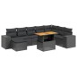 vidaXL Set de sofás de jardín 8 piezas y cojines ratán sintético negro vidaXL Set de sofás de jardín 8 piezas y cojines ratán sintético negro