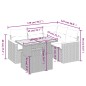 vidaXL Set de muebles de jardín 5 pzas y cojines ratán sintético negro vidaXL Set de muebles de jardín 5 pzas y cojines ratán sintético negro