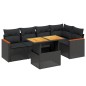 vidaXL Set de sofás de jardín 6 piezas y cojines ratán sintético negro vidaXL Set de sofás de jardín 6 piezas y cojines ratán sintético negro