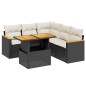 vidaXL Set de sofás de jardín 6 piezas y cojines ratán sintético negro vidaXL Set de sofás de jardín 6 piezas y cojines ratán sintético negro