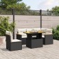vidaXL Set de sofás de jardín 6 piezas y cojines ratán sintético negro vidaXL Set de sofás de jardín 6 piezas y cojines ratán sintético negro