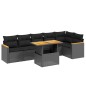 vidaXL Set de comedor de jardín 7 pzas y cojines ratán sintético negro vidaXL Set de comedor de jardín 7 pzas y cojines ratán sintético negro