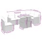 vidaXL Set de comedor de jardín 7 pzas y cojines ratán sintético negro
