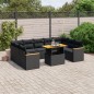 vidaXL Set de sofás de jardín 11 pzas y cojines ratán sintético negro vidaXL Set de sofás de jardín 11 pzas y cojines ratán sintético negro