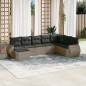 vidaXL Set de sofás de jardín 8 pzas y cojines ratán sintético gris vidaXL Set de sofás de jardín 8 pzas y cojines ratán sintético gris