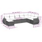 vidaXL Set de sofás de jardín 8 pzas y cojines ratán sintético gris vidaXL Set de sofás de jardín 8 pzas y cojines ratán sintético gris