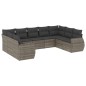 vidaXL Set de muebles de jardín 9 pzas y cojines ratán sintético gris vidaXL Set de muebles de jardín 9 pzas y cojines ratán sintético gris