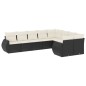 vidaXL Set de sofás de jardín 8 piezas y cojines ratán sintético negro vidaXL Set de sofás de jardín 8 piezas y cojines ratán sintético negro