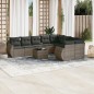 vidaXL Set de sofás de jardín 10 pzas con cojines ratán sintético gris vidaXL Set de sofás de jardín 10 pzas con cojines ratán sintético gris