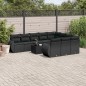 vidaXL Set de sofás de jardín 11 pzas y cojines ratán sintético negro vidaXL Set de sofás de jardín 11 pzas y cojines ratán sintético negro