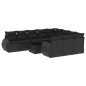 vidaXL Set de sofás de jardín 11 pzas y cojines ratán sintético negro vidaXL Set de sofás de jardín 11 pzas y cojines ratán sintético negro