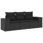 vidaXL Set de sofás de jardín con cojines 3 pzas ratán sintético negro vidaXL Set de sofás de jardín con cojines 3 pzas ratán sintético negro