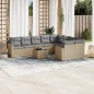vidaXL Juego de sofás jardín con cojines beige 10 pzas ratán sintético vidaXL Juego de sofás jardín con cojines beige 10 pzas ratán sintético