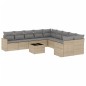 vidaXL Set de sofás de jardín 11pzas con cojines ratán sintético beige vidaXL Set de sofás de jardín 11pzas con cojines ratán sintético beige
