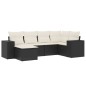 vidaXL Set de sofás de jardín 6 piezas y cojines ratán sintético negro vidaXL Set de sofás de jardín 6 piezas y cojines ratán sintético negro
