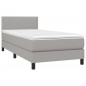 vidaXL Cama box spring colchón y luces LED tela gris claro 80x200 cm vidaXL Cama box spring colchón y luces LED tela gris claro 80x200 cm