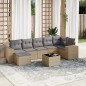 vidaXL Juego de sofás de jardín con cojines beige 8 pzas ratán PE vidaXL Juego de sofás de jardín con cojines beige 8 pzas ratán PE